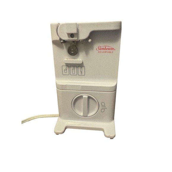Sunbeam Other - Vintage Sunbeam Adjustable Electric Can Opener & Knife Sharpener White – Tested